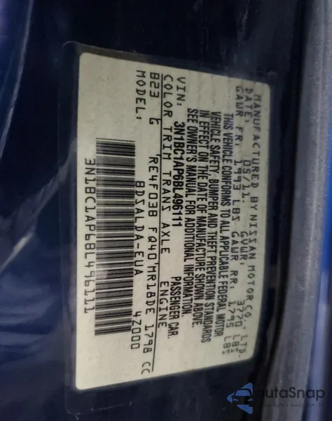 2011 Nissan Versa S z USA, uszkodzony, nr VIN 3N1BC1AP6BL496111